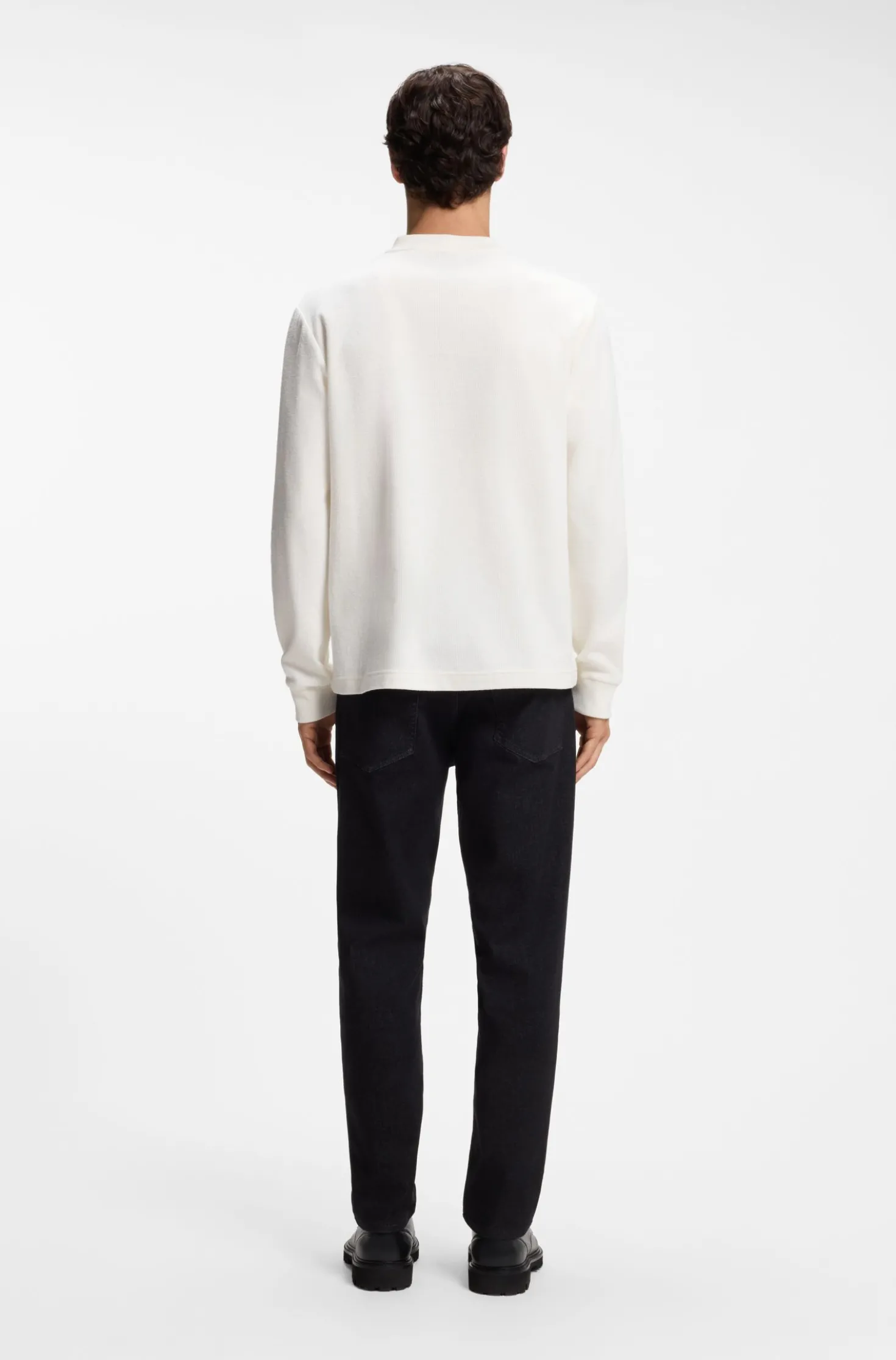 Longsleeve aus Baumwolle mit Stehkragen
