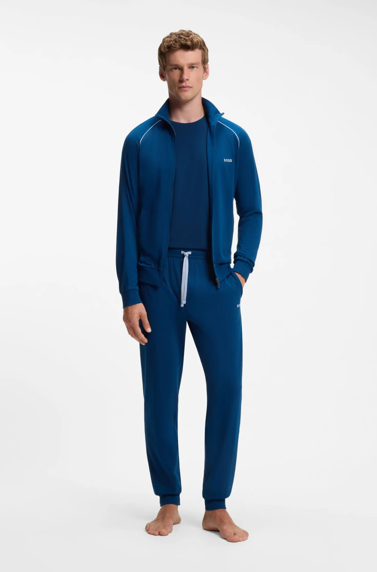 Longsleeve aus Stretch-Baumwolle mit Logo-Stickerei