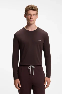 Longsleeve aus Stretch-Baumwolle mit Logo-Stickerei