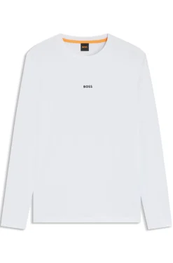 Longsleeve aus Stretch-Baumwolle mit Logo-Print