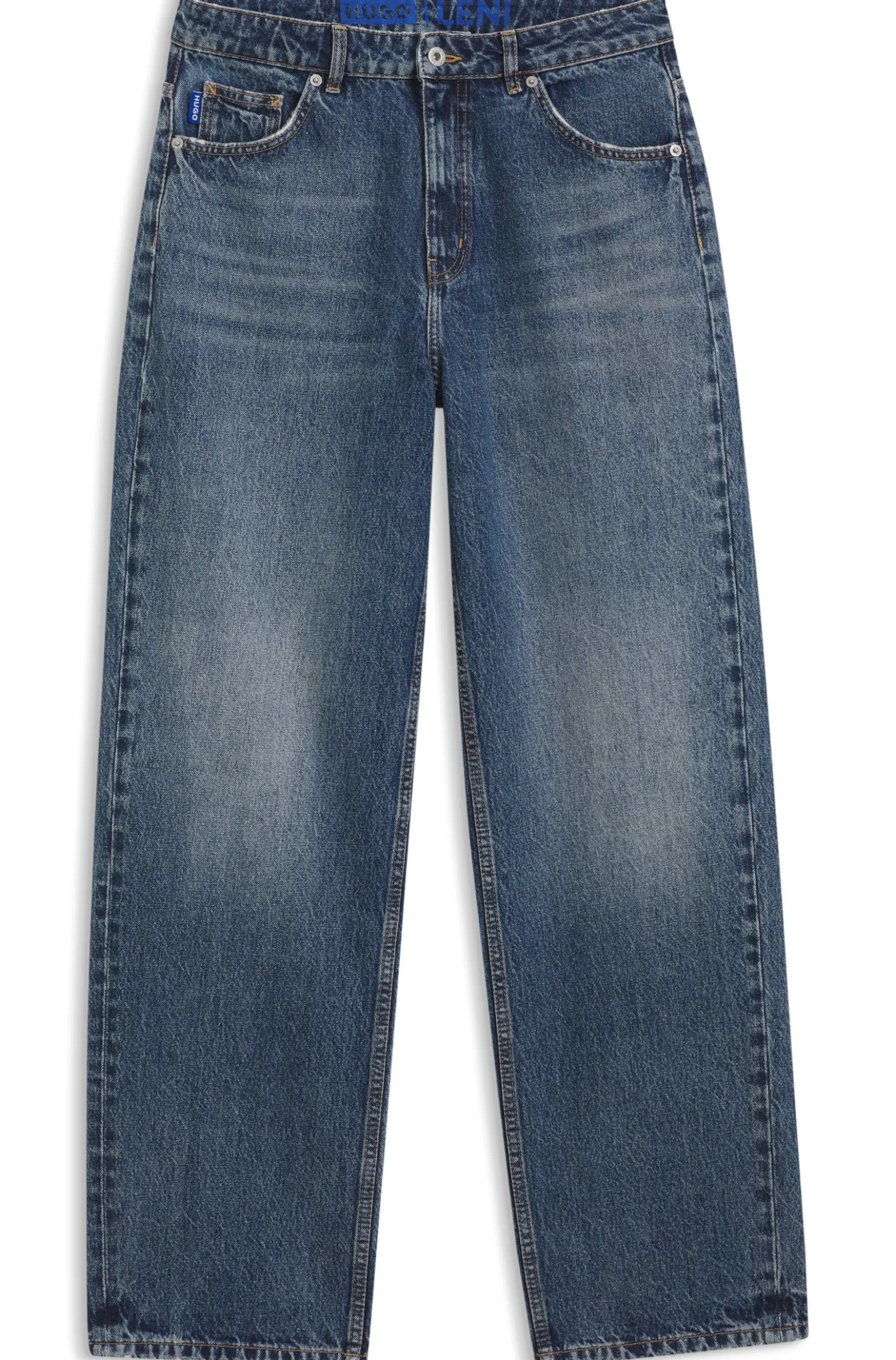 Loose-Fit Jeans aus fester Baumwolle mit weitem Beinverlauf