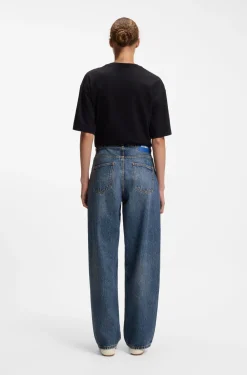 Loose-Fit Jeans aus fester Baumwolle mit weitem Beinverlauf