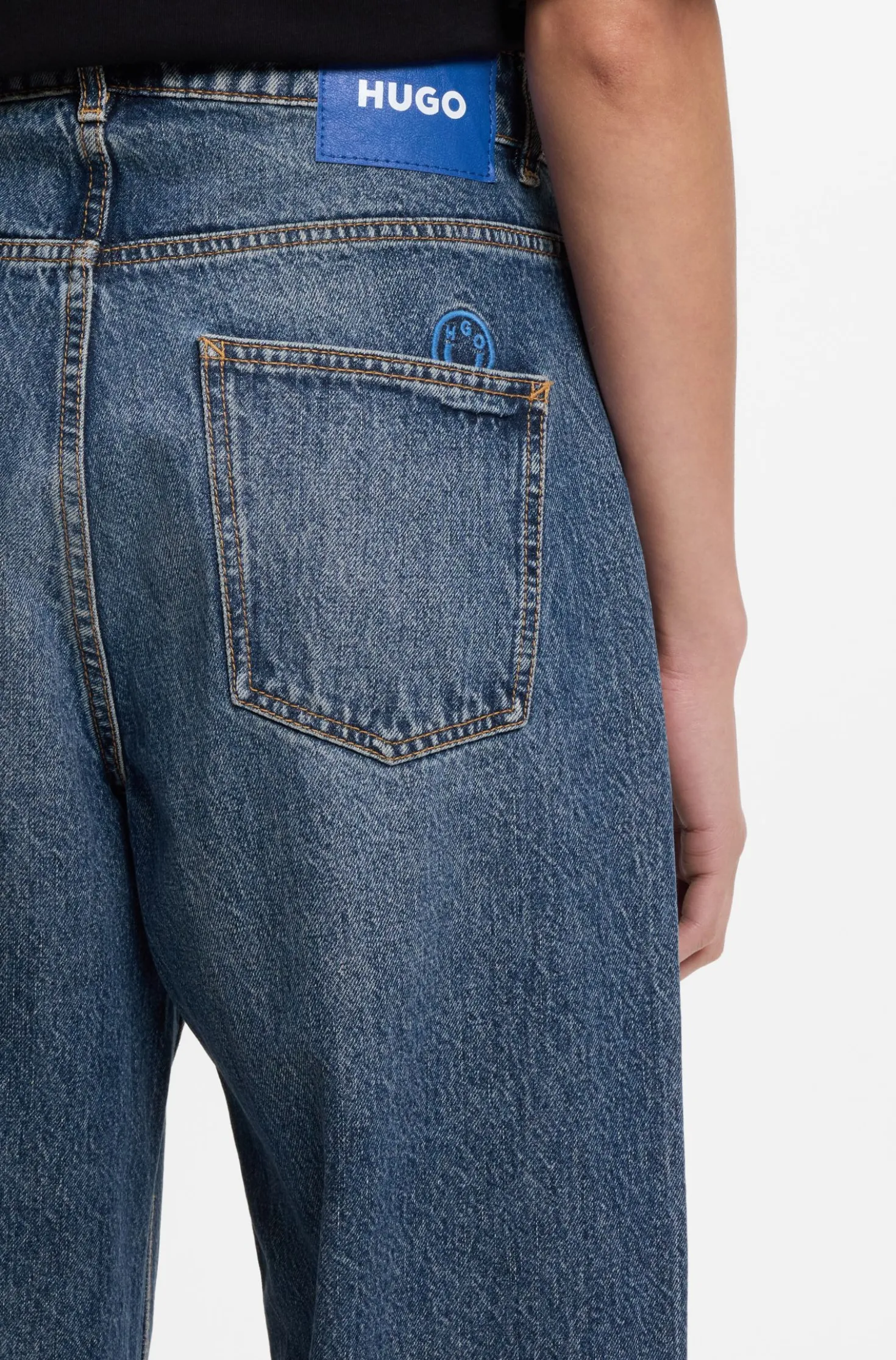 Loose-Fit Jeans aus fester Baumwolle mit weitem Beinverlauf