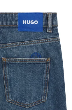 Loose-Fit Jeans aus gewaschenem blauem Denim