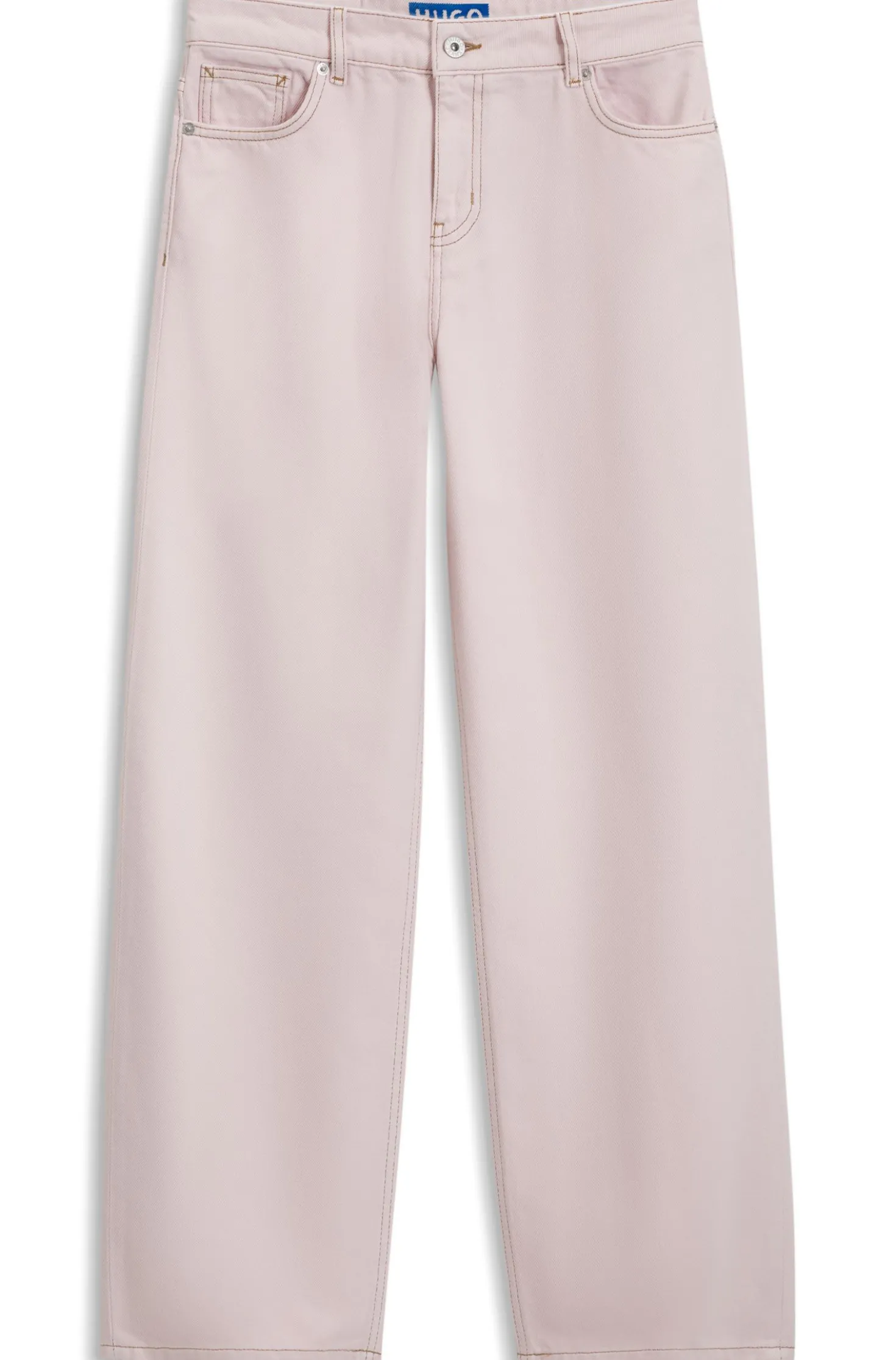 Loose-Fit Jeans aus roséfarbenem Denim
