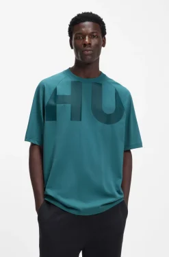 Loose-Fit T-Shirt aus Baumwoll-Jersey mit Wraparound-Logo