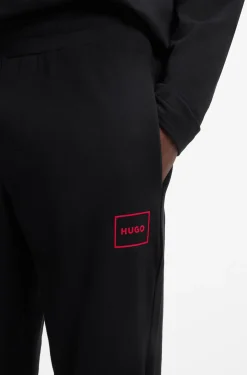 Loungewear-Hose mit Bündchen aus Stretch-Baumwolle mit Logo-Print