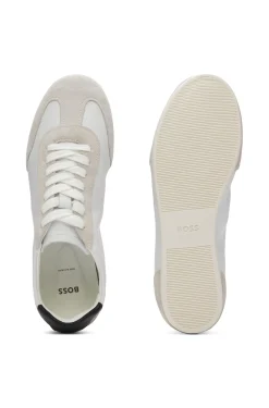 Lowtop Sneakers aus Leder und Veloursleder