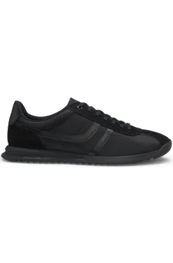 Lowtop Sneakers mit Kunstleder-Details
