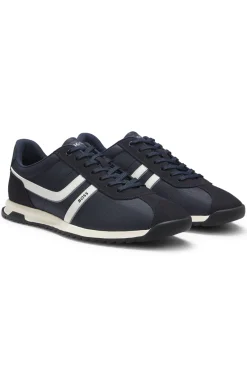 Lowtop Sneakers mit Kunstleder-Details