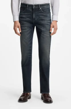 Maine Indigoblaue Regular-Fit Jeans aus elastischem Baumwoll-Mix
