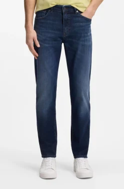 Maine Regular-Fit Jeans aus blauem Soft-Motion-Denim