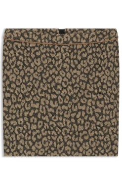 Minirock aus Baumwoll-Mix mit Leoparden-Jacquard