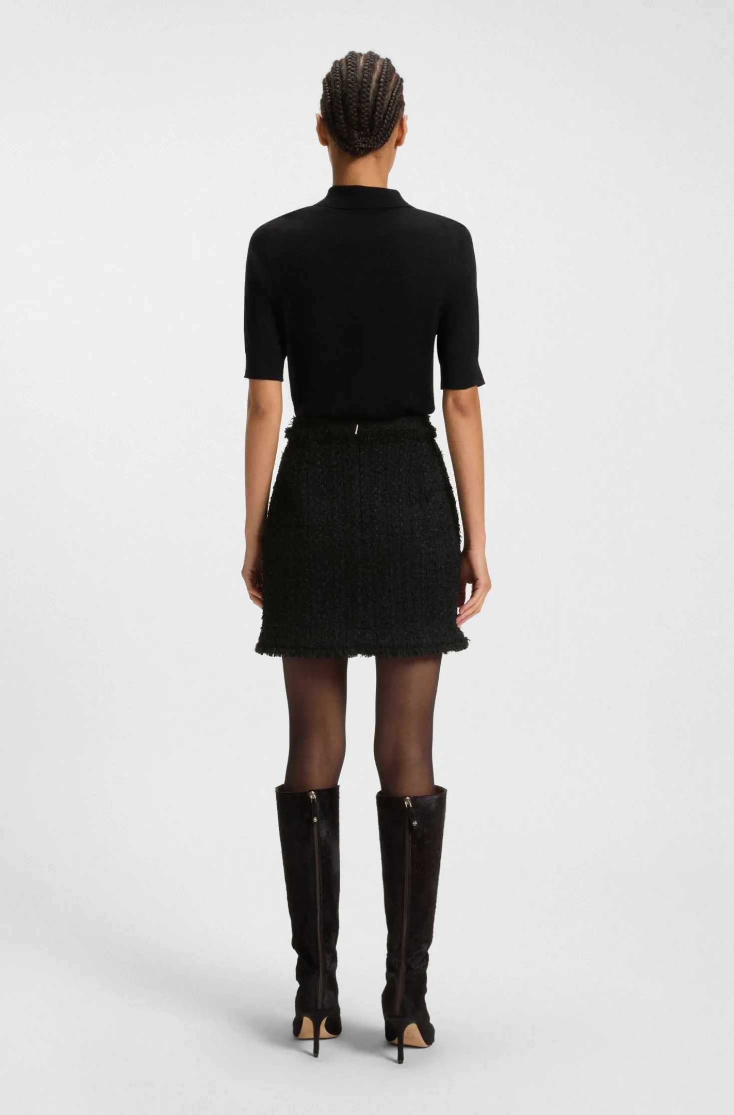 Minirock aus Samt-Tweed