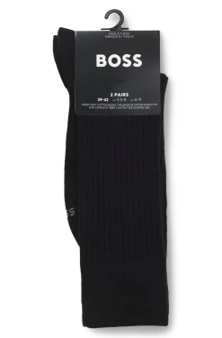 Mittelhohe Socken mit Rippstruktur im Zweierpack