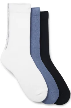 Mittelhohe Socken mit strukturiertem Tape im Dreierpack