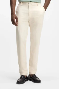 Modern-Fit Hose aus bügelleichtem Baumwoll-Mix mit Twill-Struktur
