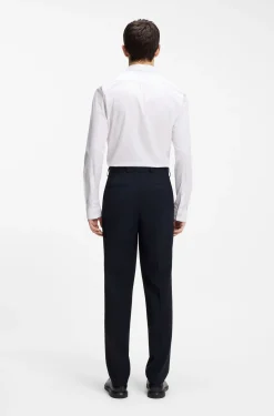 Modern-Fit Hose aus Woll-Mix mit Performance-Stretch