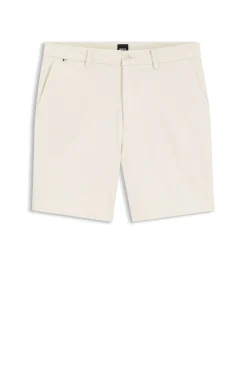 Modern-Fit Shorts aus überfärbtem elastischem Baumwoll-Twill