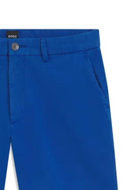 Modern-Fit Shorts aus überfärbtem elastischem Baumwoll-Twill