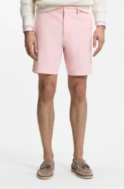 Modern-Fit Shorts aus überfärbtem elastischem Baumwoll-Twill