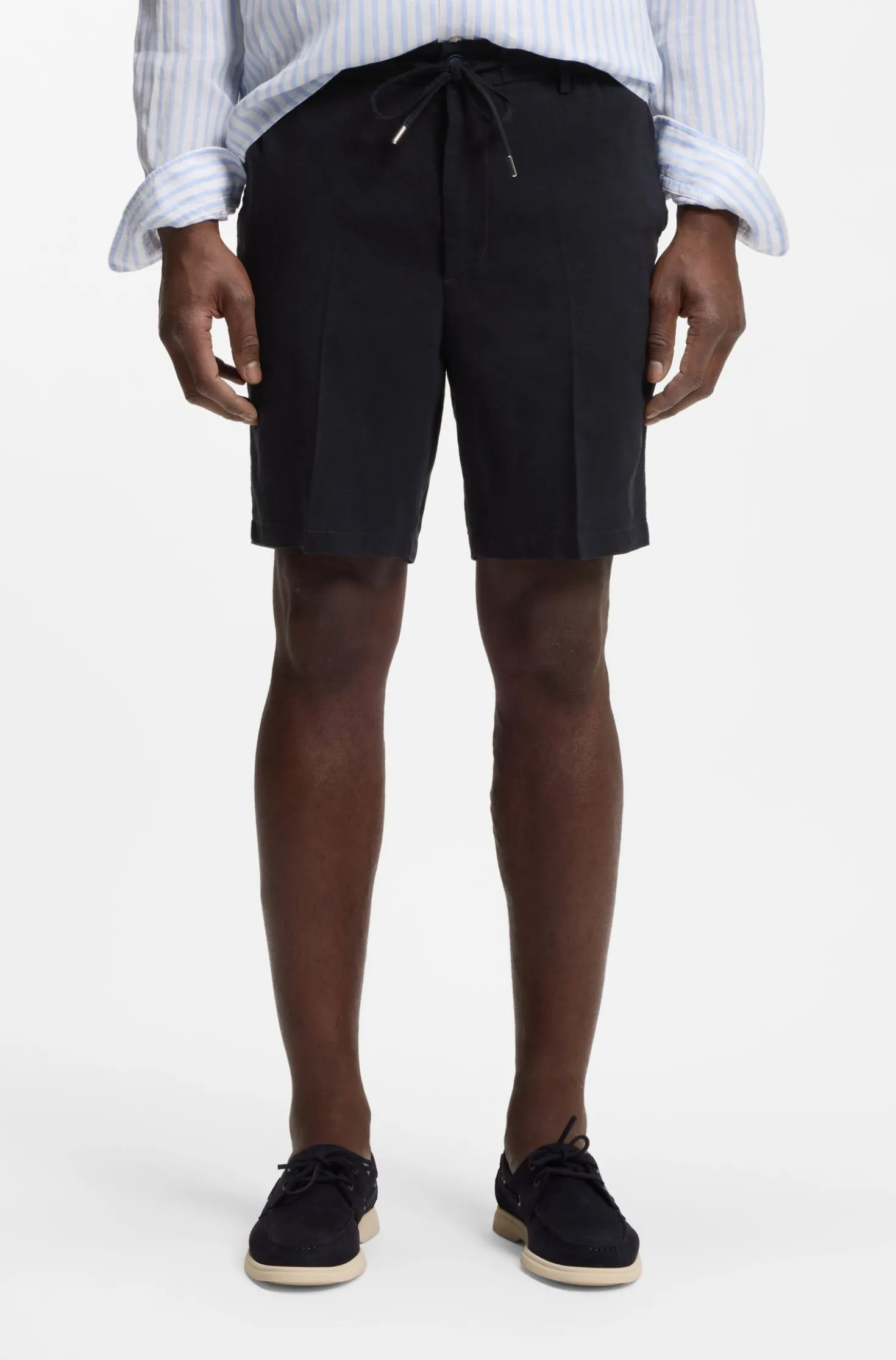 Modern-Fit Shorts aus Leinen-Mix