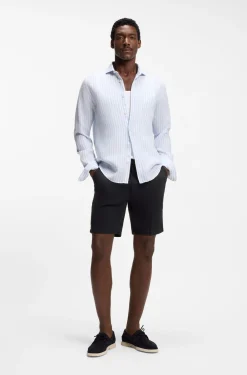 Modern-Fit Shorts aus Leinen-Mix