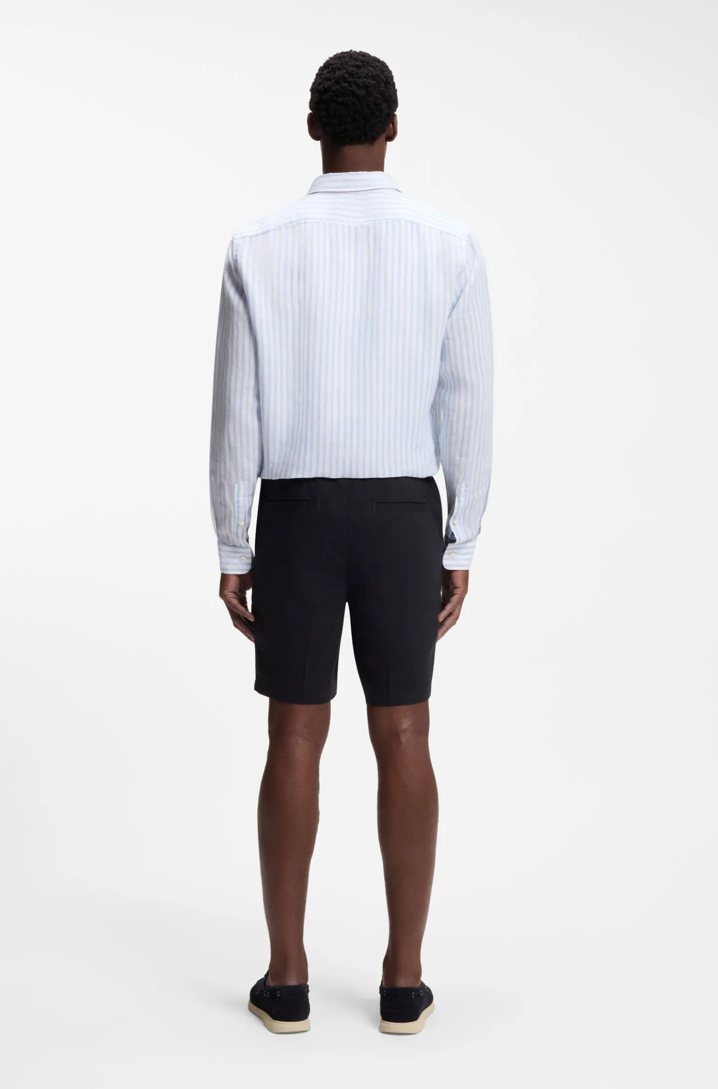 Modern-Fit Shorts aus Leinen-Mix
