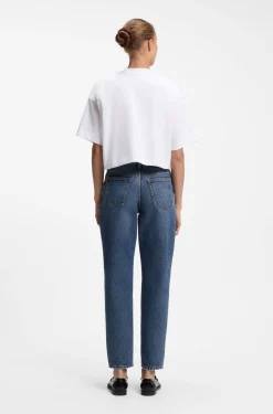 Mom-Fit Jeans aus blauem Denim