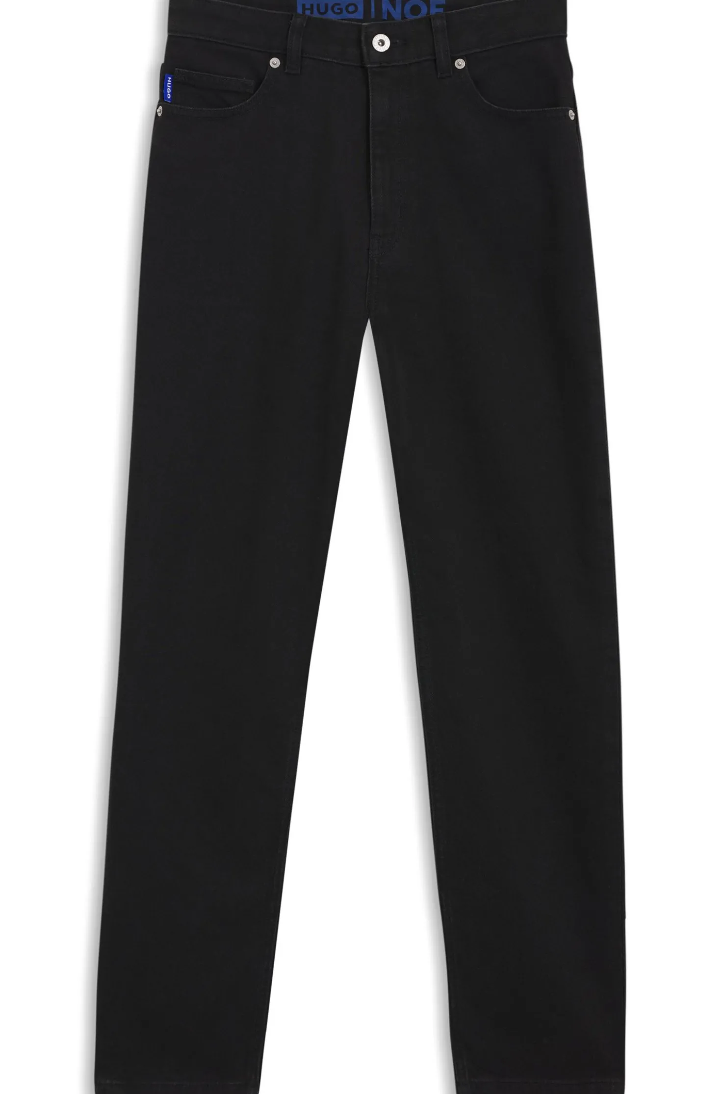 Mom-Jeans aus schwarzem Stretch-Denim