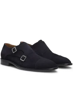 Monkstraps aus Veloursleder mit Doppelriemchen
