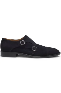 Monkstraps aus Veloursleder mit Doppelriemchen
