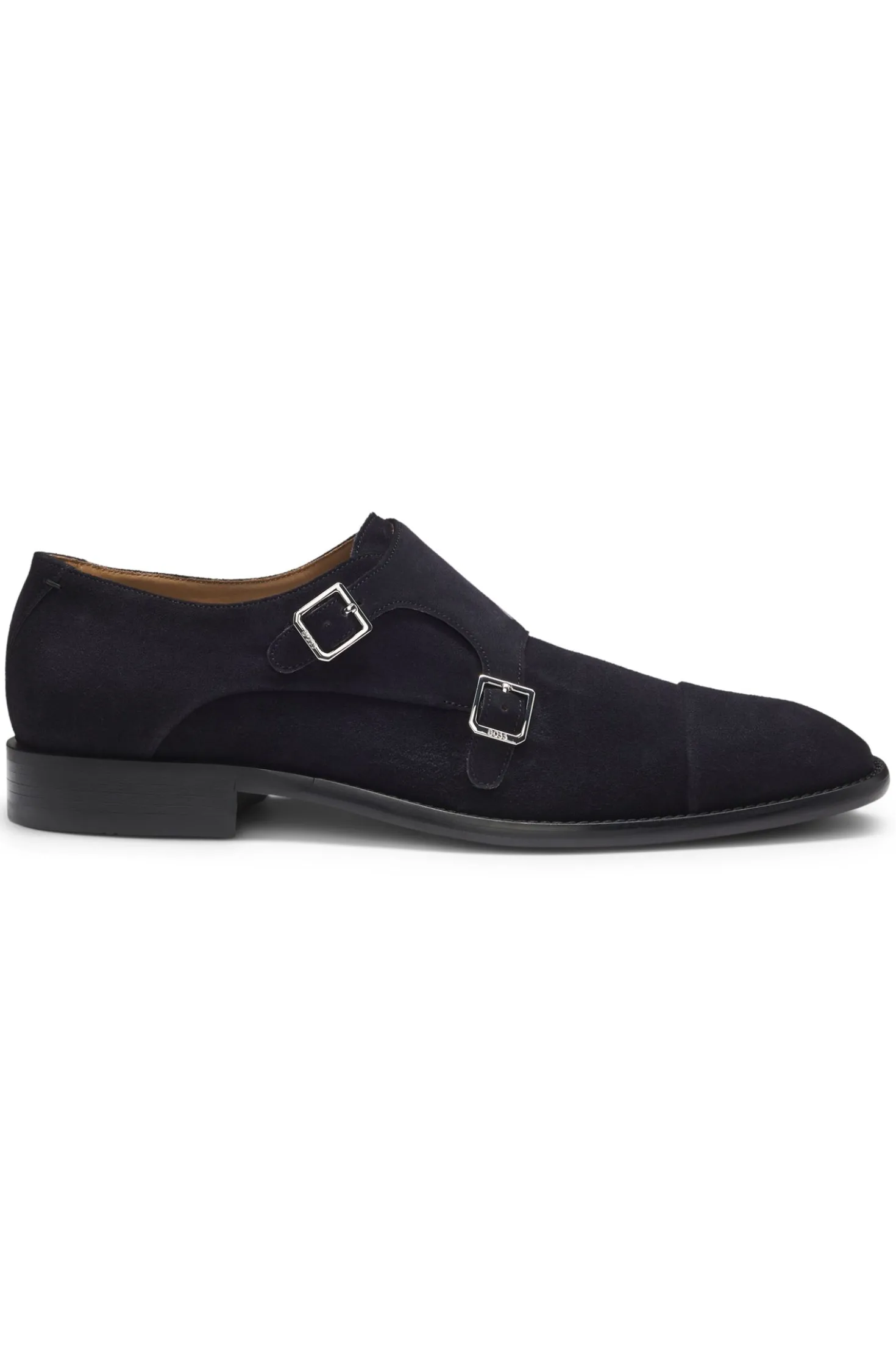 Monkstraps aus Veloursleder mit Doppelriemchen