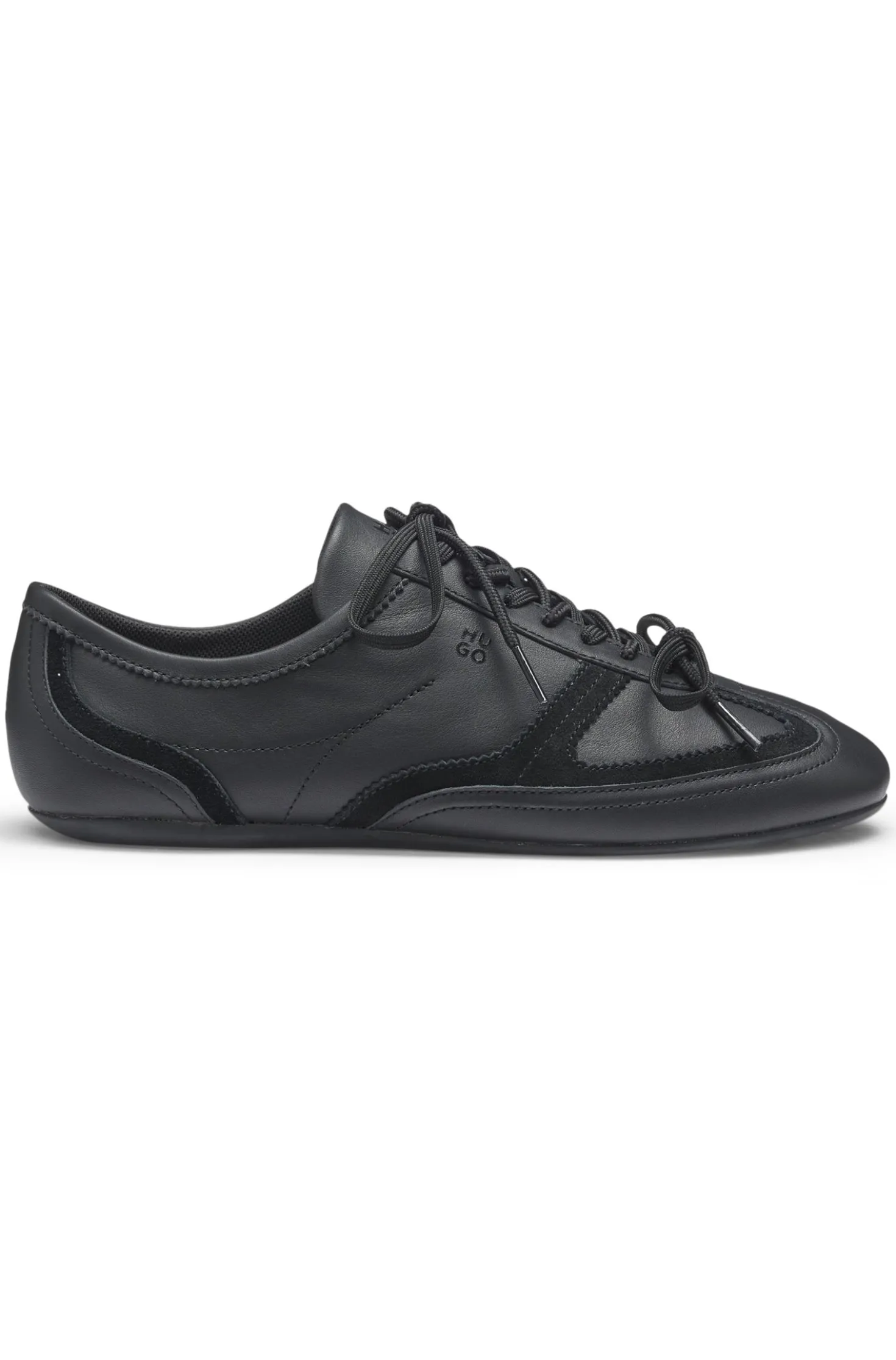Nappaleder-Sneakers mit Veloursleder-Details