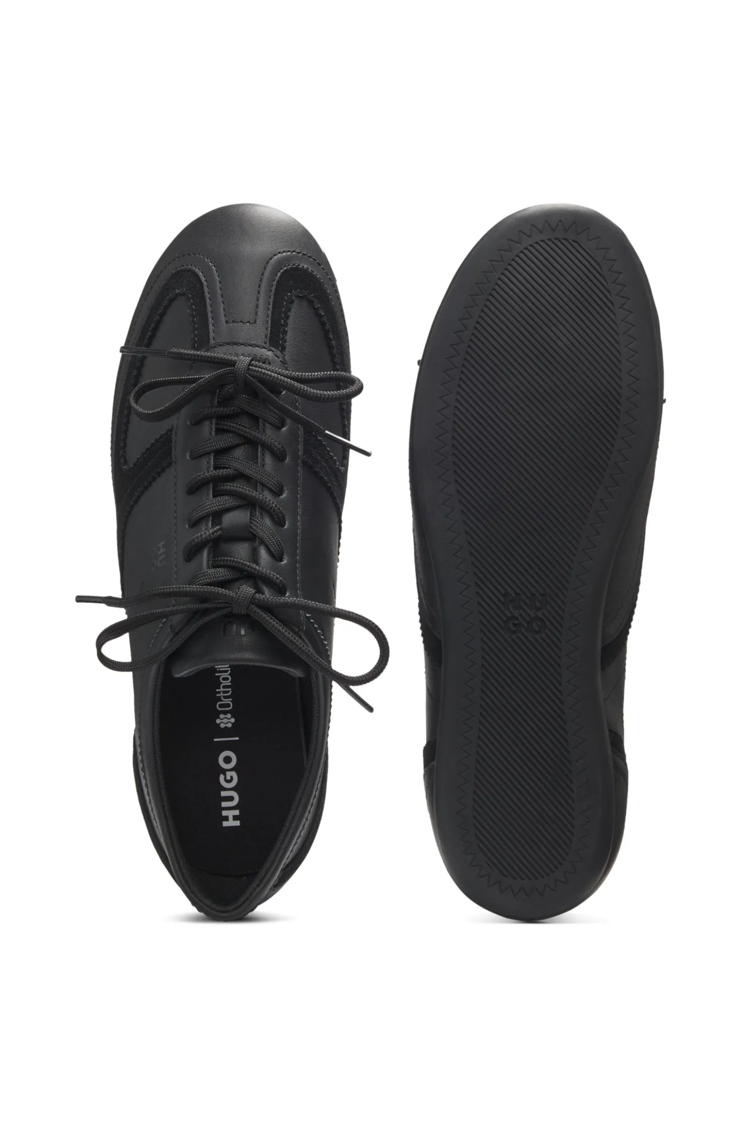 Nappaleder-Sneakers mit Veloursleder-Details