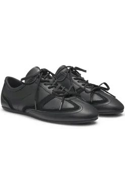 Nappaleder-Sneakers mit Veloursleder-Details