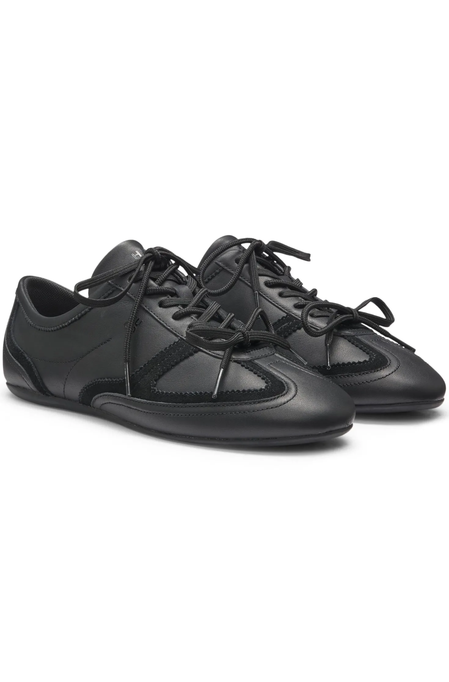 Nappaleder-Sneakers mit Veloursleder-Details