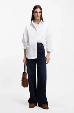 Oversized Bluse aus Baumwoll-Popeline