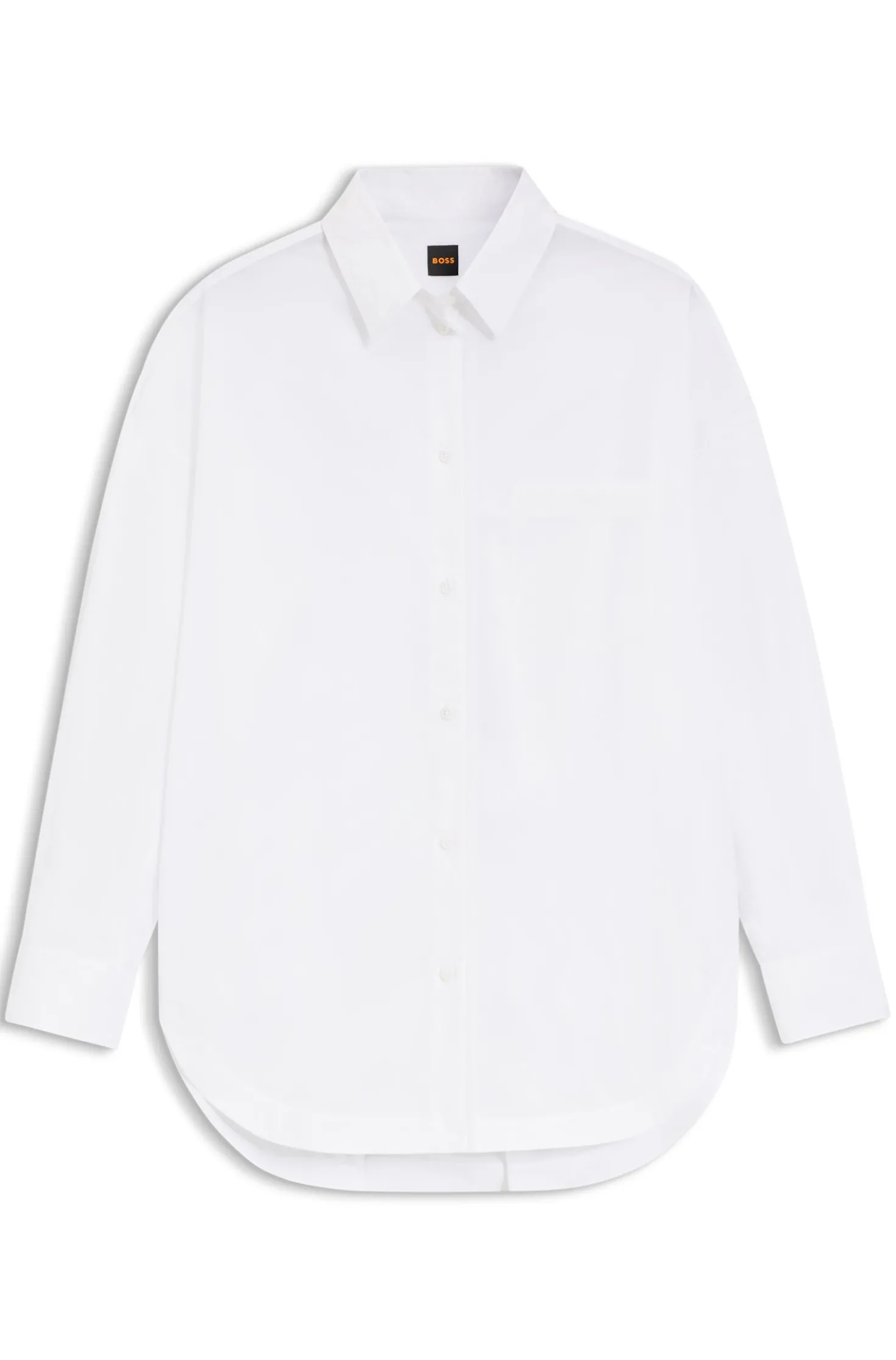 Oversized Bluse aus Baumwoll-Popeline und Organza