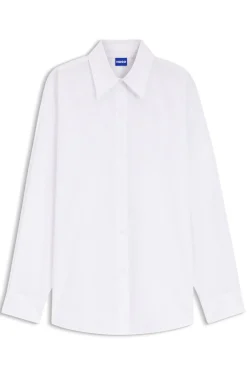 Oversized Bluse mit Herz- und Logo-Print in Ausbrenner-Optik