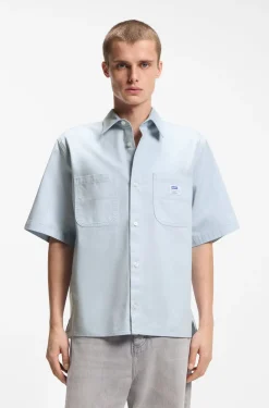 Oversized-Fit Hemd aus strukturierter Baumwolle mit aufgesetzten Taschen