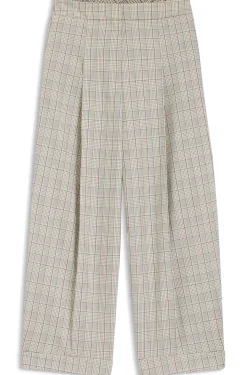 Oversized Hose aus karierter Stretch-Wolle