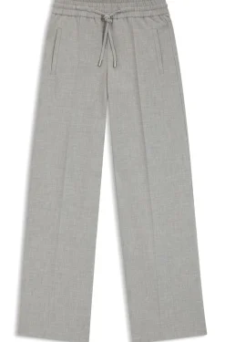 Oversized Hose aus meliertem Stretch-Twill