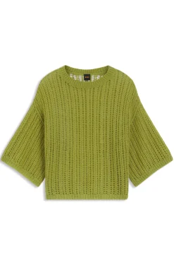 Oversized Pullover mit offenem Strick