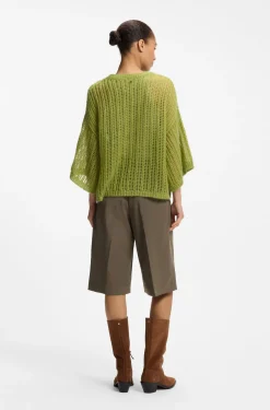 Oversized Pullover mit offenem Strick