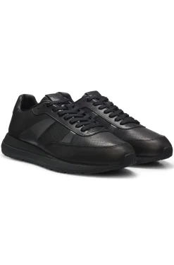 Porsche x BOSS Ledersneakers mit perforierten Details