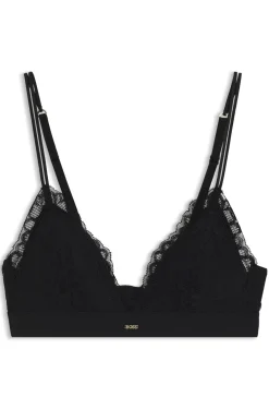 Premium Spitzen-Bralette mit plissiertem Mesh