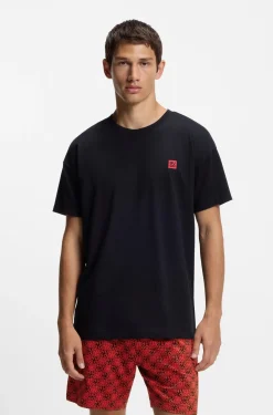 Pyjama aus Stretch-Baumwolle mit Stack-Logos