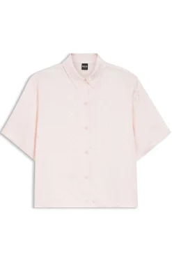 Pyjamahemd aus Satin mit Monogramm-Jacquard