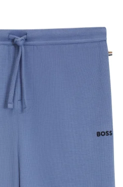 Pyjama-Hose aus Baumwoll-Mix mit gesticktem Logo